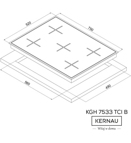 Płyta gazowa do zabudowy Kernau KGH 7533 TCI B 2