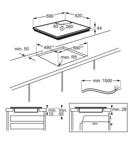 Płyta indukcyjna Electrolux EIV64453 600 Flex Bridge SLIM-FIT 60 cm
