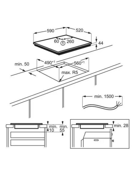 Płyta indukcyjna Electrolux EIV64453 600 Flex Bridge SLIM-FIT 60 cm
