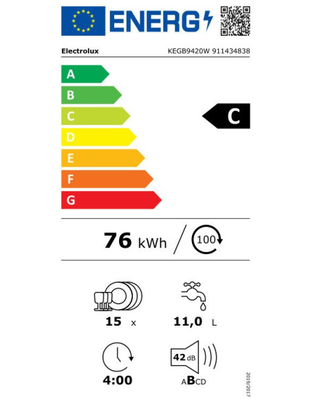 Zmywarka do zabudowy Electrolux KEGB9420W