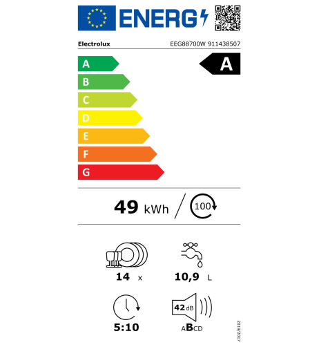 Zmywarka do zabudowy Electrolux EEG88700W